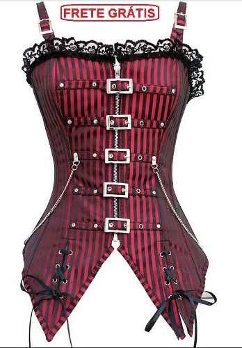 Corset Corselet Underbust Gotico Arara Virtual Frete Gratis