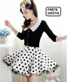 Saia Petit Poá Arara Virtual Moda Barbie
